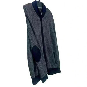 Jos.‎A.Bank Reserve Full zip wool blend Academia elbow patch sweater-SZ Large